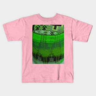 green abstract art, antique rug pattern, minimal art, modern art, carpet texture, For custom orders please DM me. around 100 years old Kids T-Shirt